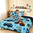 thumbnail image 4 of Erosebridal Monster Truck Full Size Comforter Sets, Off-Road Bedding Comforter Set, Dark Blue, Black Reversible 3pcs 1 Comforter and 2 Pillowcases, 4 of 6