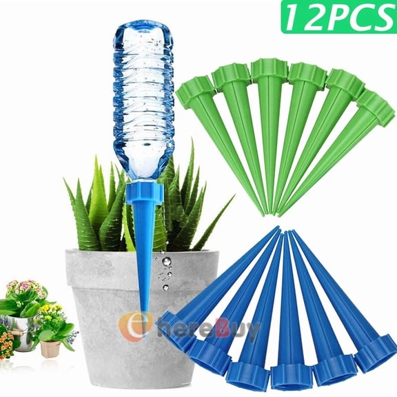 PURELY- 12X Drip Irrigation System Kit Drippers Self Watering Spikes Plant Flower Garden