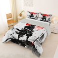 thumbnail image 2 of Homewish Vintage Samurai Landscape Queen Comforter Set,Red Plum Blossom Comforter Sets Queen,Light Gray Reversible,3 Pieces,1 Comforter and 2 Pillowcases, 2 of 7