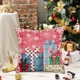 thumbnail image 4 of Christmas Pillow Covers Pink Xmas Gifts Snowflake Bow Decoration Throw Pillow Cases 18 x 18 Inch Cotton Linen Winter Christmas Farmhouse Cushion Cover Couch Sofa, 4 of 6