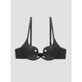 thumbnail image 3 of Women Padded Push Up Bra Seamless Underwire Deep U Design Holes for Women, 3 of 6