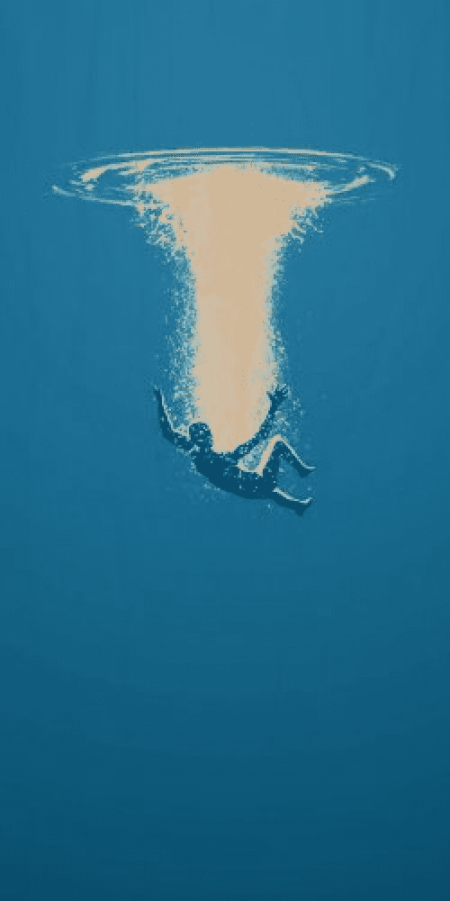 Person Jumping Into Water Sinking - Plywood Wood Print Poster Wall Art ...