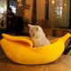 thumbnail image 4 of Nido cálido de invierno suave y cómodo con forma de plátano para cama para dormir para perros y gatos (amarillo S), 4 of 6
