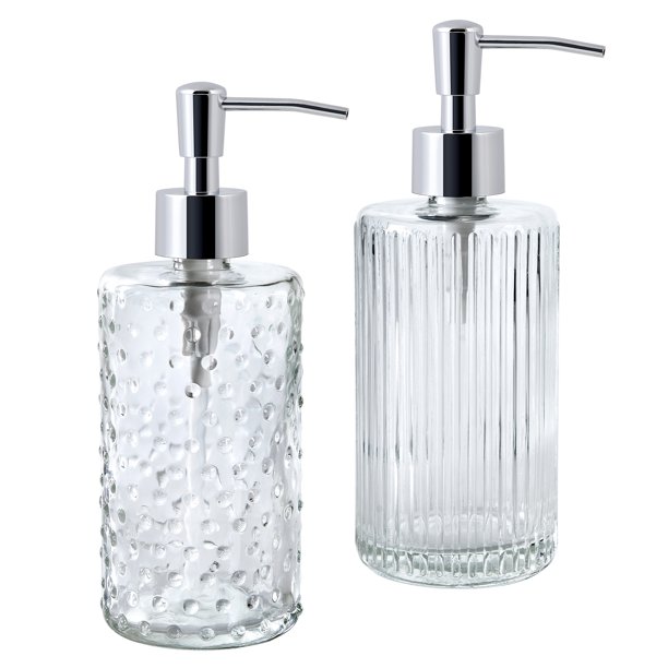 Retro Chic 2Piece Textured Glass Lotion Pump Set by Allure Home