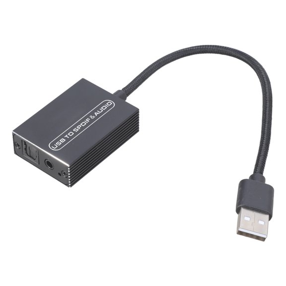 USB to Optical and 3.5mm Auditory Extractor for PC Phone to Amplifier or Loudpeakers Connection Adapter