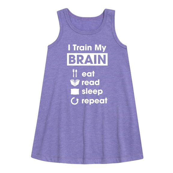 Instant Message - I Train My Brain - Toddler & Youth Girls A-line Dress
