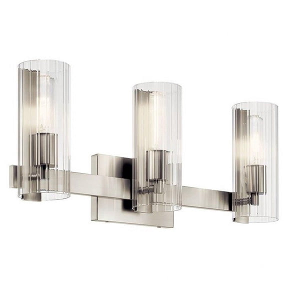 3 Light Bath Vanity in Modern Style-9.75 inches Tall and 22.75 inches Wide-Brushed Nickel Finish Bailey Street Home 147-Bel-5180110