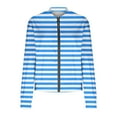 thumbnail image 4 of HAPIMO Women's Fashion Striped Jacket Daily Casual Jacket Coat Long Sleeve Stand Collar Jacket Zip Up Outerwear Lightweight Fall Jacket Light Blue XXL, 4 of 7
