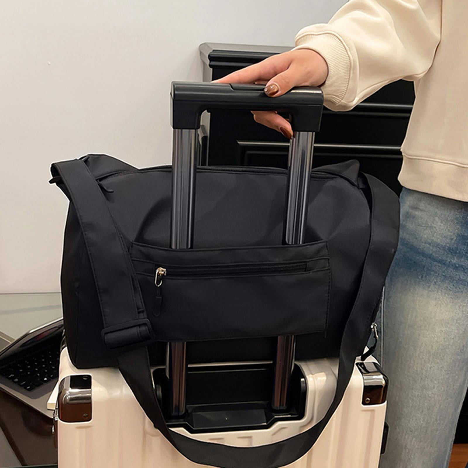Nylon Gym Bag with Shoe Compartment Large Capacity Duffle Bag for Sports Travel and Daily Use