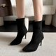 thumbnail image 2 of NECHOLOGY Botas Mujer Adulto Femenino Zapatos Botines de mujer Color sólido Simple Casual Tacón Tacón Medio puntiagudo Botas de tamaño Botines Botas (Black, 7), 2 of 7