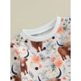 thumbnail image 4 of Wassery Western Baby Boy Girl Clothes Cow Flower Print Sweatshirt Pullover Top Jogger Pants 2Pcs Toddler Boy Cowboy Fall  Outfits 3M-3T, 4 of 8