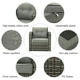 thumbnail image 3 of Cozyhom PE Wicker Outdoor Single Sofa,Modern Living Room Sofa with Armrest,Gray, 3 of 7