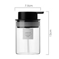 thumbnail image 3 of Dispensador de jabón líquido para platos de vidrio, botellas de 10 oz transparentes para líquidos de mano con bomba de plástico a prueba de óxido, dispensador de loción redondo rellenable para, 3 of 5