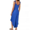 thumbnail image 2 of Vince Camuto Women Sleeveless Tie Shoulder Challis Jumpsuit Blue Size L MSRP $69, 2 of 2