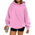 thumbnail image 1 of Sudaderas con Capucha de Gran Tamaño para Mujer, Sudaderas Cómodas, Conjuntos de Moda de Otoño, Blusas Casuales, Ropa de . Rosa XL, 1 of 8