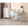 thumbnail image 5 of Guyou Cute Fuzzy Kids Chair, Faux Fur Rolling Swivel Children Desk Chair, Adjustable Student Task Chair Vanity Chair with Heart Shaped Back for Bedroom Living Room Study Room Kids Room , Dreamy Blue, 5 of 10