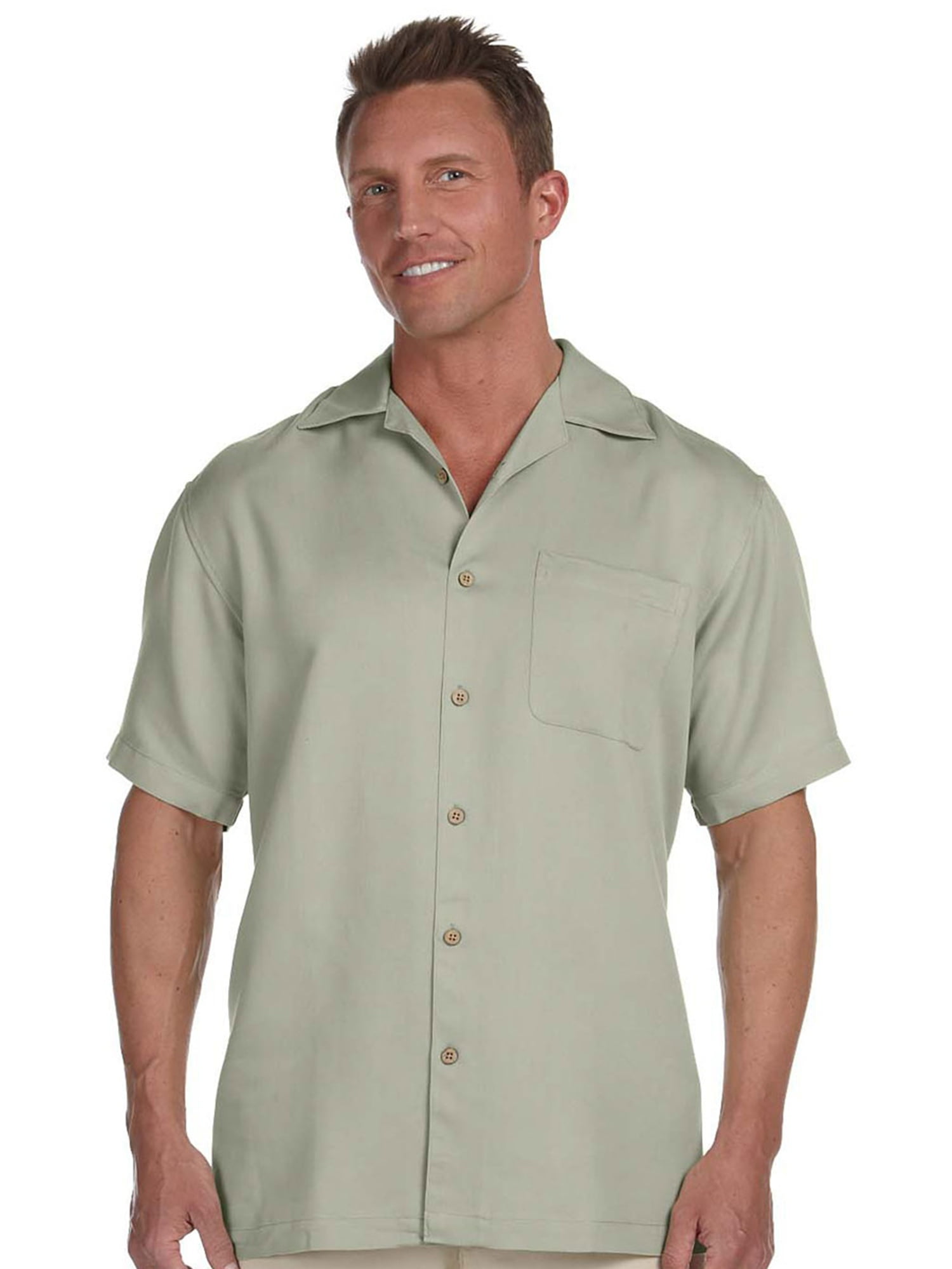 Harriton Men's WrinkleResistant FullButton Front Short Sleeve Camp