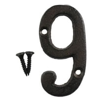 Wrought Iron Numbers Rustic Cast Iron Metal House Number Signs DIY Address Digits Vintage Farmhouse Decorative Wall Plaques For Home Garden Mailbox Garage Bar 2.95x1.57in