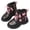 Black, variant on Girls Waterproof Combat Boots Girl's Snow Boots Winter Fleece Lined Lace up Side Zipper Ankle Booties for Toddler/Little Kid/Big Kid Black 7.5 Years