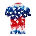 thumbnail image 5 of Afuyipoi Men’s 4th of July Printed Short Sleeve Polo Shirt, Turn-Down Collar Relaxed Fit Pullover Tops Sky Blue Size M, 5 of 6