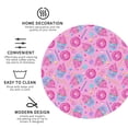 thumbnail image 4 of Pofeuu Pink Donuts Print Leather Coasters Set of 6, Round Cups Mugs Mat Pad for Home Kitchen Heat Resistant Drink Coasters,Round Shape, 4 of 7