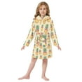 thumbnail image 6 of FORMRS Niños Bathrobe Unisex Hooded Robe Soft Plush Pajamas Sleepwear, Size 2-3T, Sunshine Pineapples, 6 of 7