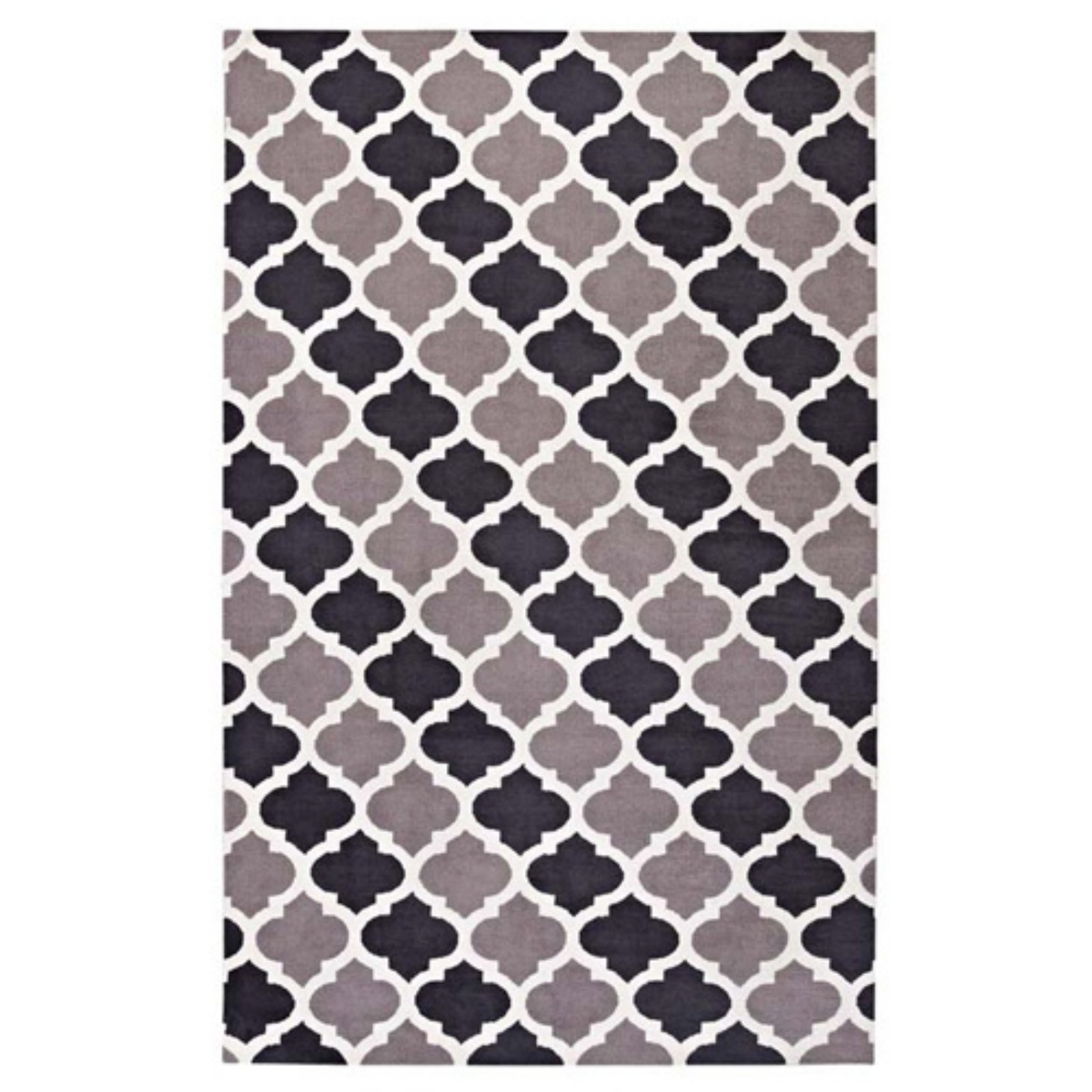 Modway Lida Moroccan Trellis 8x10 Area Rug in Charcoal and Black
