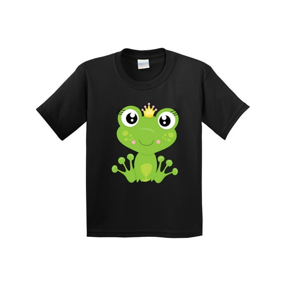 Inktastic Cute Frog, Green Frog, Frog Princess, Crown Youth T-Shirt
