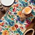 thumbnail image 4 of Vintage Botanical Table Runner, Spring Floral Summer Vintage Washable Cotton Linen Table Runners 48 Inches Long, Dresser Scarf Runner for Nightstand/Coffee/End Tables 13''x48'', 4 of 8