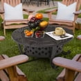 thumbnail image 4 of BaPiPro Fire Pit, 36.2 inch Fire Pits for Outside, Metal Round Outdoor Firepit with 2 Grill, Black, 4 of 7