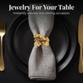 thumbnail image 2 of Gold Napkin Rings Holder Set of 4 in Leaf Design Festive Table Decor and Favor for Thanksgiving Fall Autumn Holiday Wedding Birthday Thanksgiving Banquet Housewarming Gift, 2 of 6