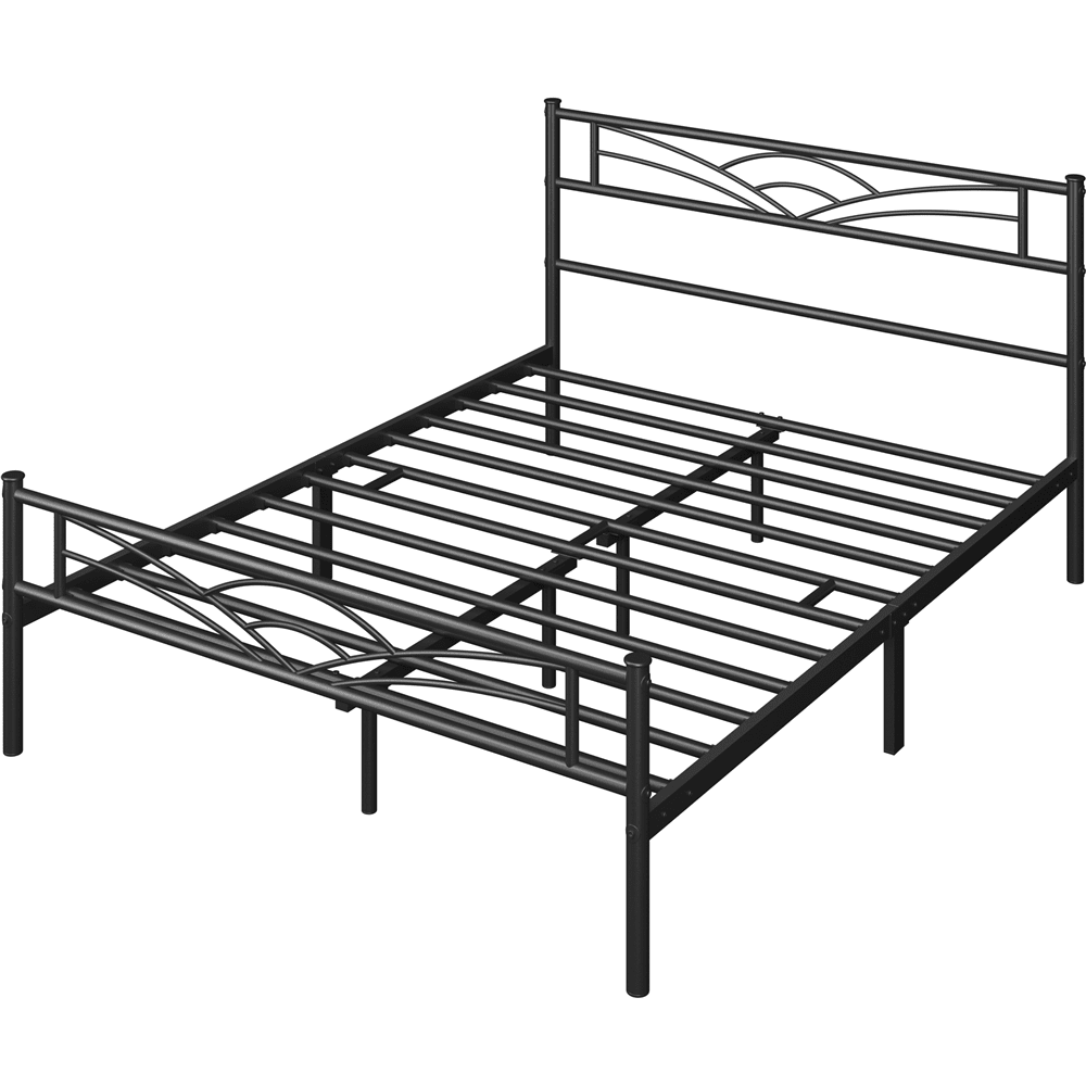 Renwick Skylar Cloud-Inspired Design Metal Platform Bed, Queen, Black, Adult
