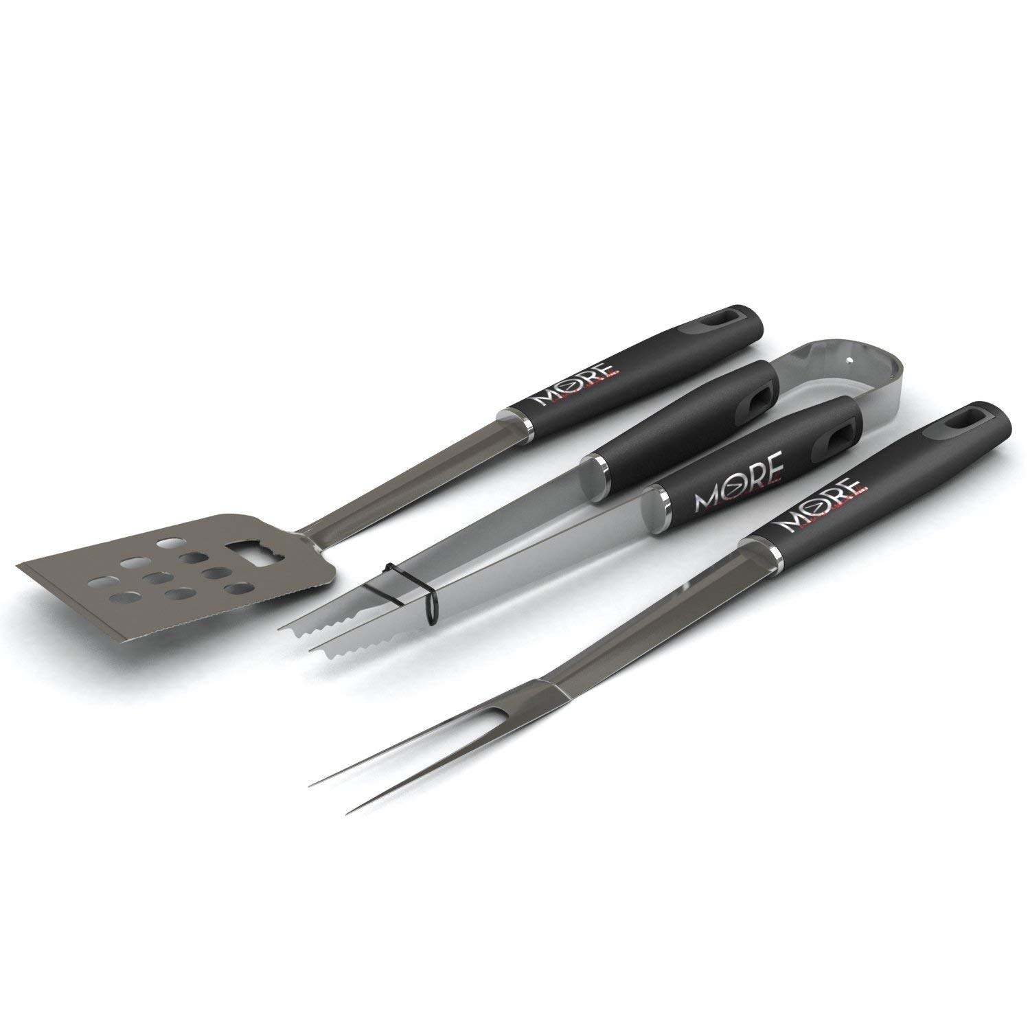 3-Piece BBQ Set - Heavy Duty Stainless Steel BBQ Tool Set - BBQ RECIPE eBook - Dozens of Amazing Grilling Recipes - BBQ Accessories for Grilling Like a BOSS. Great for Electric, Gas, & Outdoor Grills - image 5 of 7