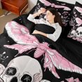 thumbnail image 4 of Feelyou Pink Moth Twin Bedding Sets 7-Piece for Kids, Skull Mushroom Bedding Comforter Set, Rustic Farmhouse Reversible Sheet Sets, Luxury Bedroom Decor, 4 of 7
