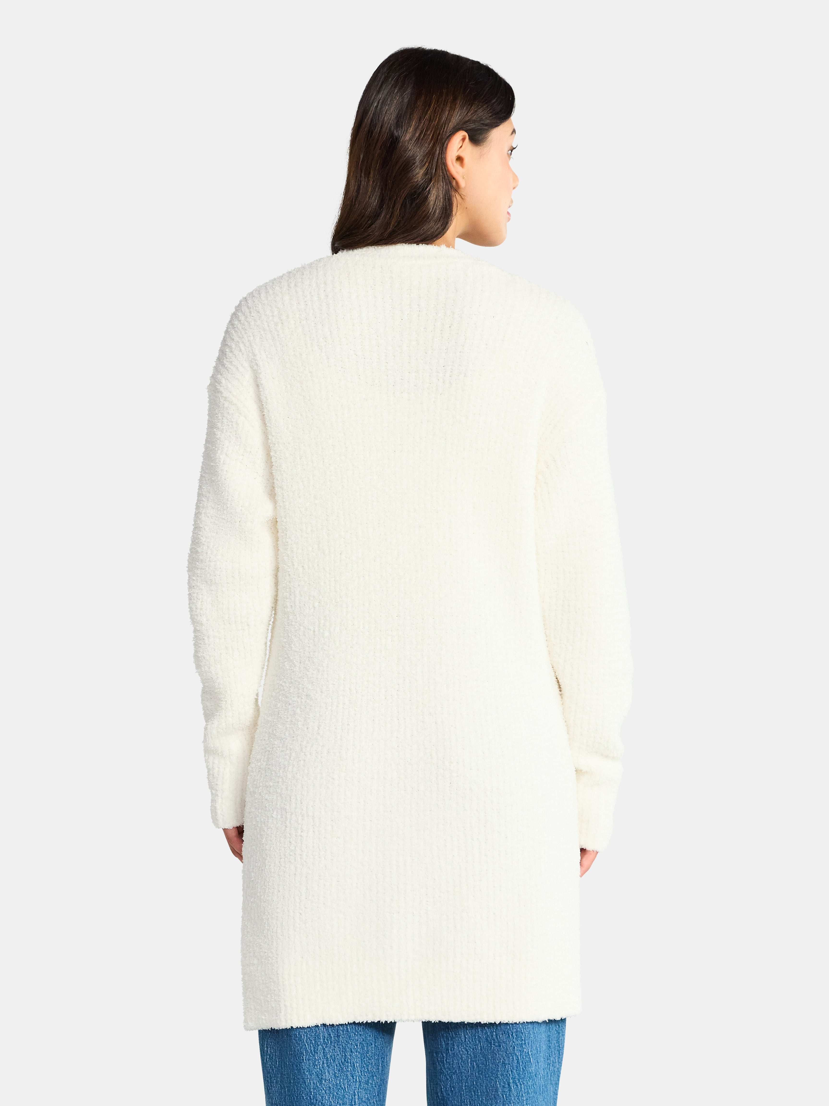 Time and Tru Women’s and Women’s Plus Super Soft Longline Cardigan Sweater, Lightweight, Size XS-4X