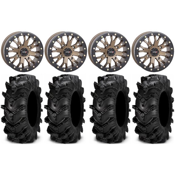 System 3 SB-4 Bronze (4 3) 14" Wheels 27" Cryptid Tires Polaris RZR XP 1000 / PRO XP / Ranger XP 900/1000