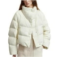thumbnail image 2 of UPPADA Quilted Puffer Jacket for Womens Oversized Cropped Puffy Quilted Winter Jackets Coat with Pockets Ladies Fall Jackets,Woman Coat for Winter Beige,L, 2 of 4