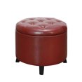 thumbnail image 1 of Convenience Concepts R9-168 Designs4Comfort Pouf de Rangement Rond en Similicuir, 1 of 6