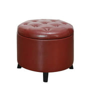 Convenience Concepts R9-168 Designs4Comfort Round Faux Leather Storage Ottoman
