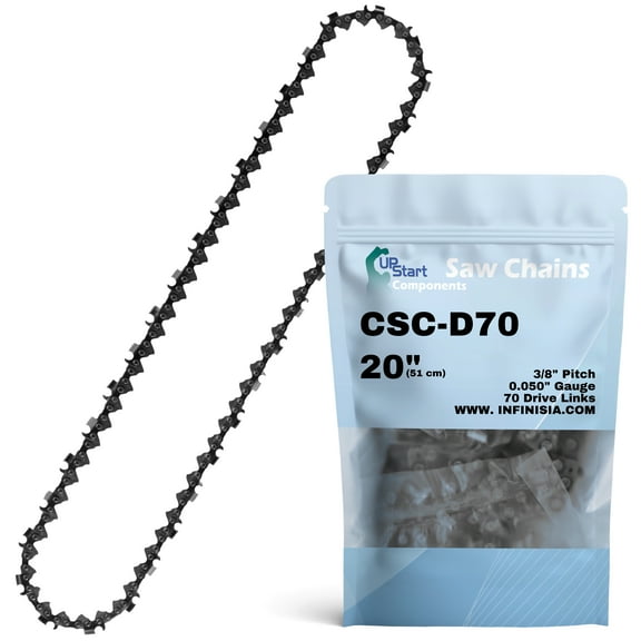 20" Full Chisel chainaw Chain D70 Replacement for Craftsman 35887 chainaws - (20 inch, 3/8" Pitch, 0.050" Gauge, 70 Drive Links)