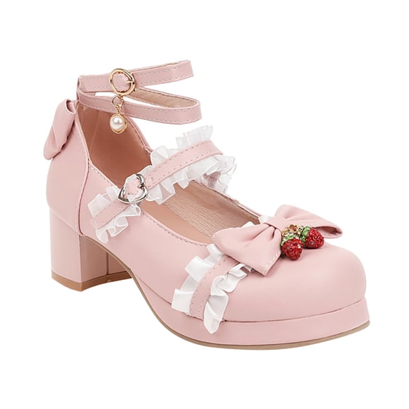 FhsagQ Pantoufles Chaussures pour Enfants Pantoufles Taille 12.5 Garçons Grandes Filles Magnifiques Chaussures de Princesse à Lacets Matériau Pu Décorées d'Un Nœud Talons Épais Talons Hauts Fête Mariage Bal Chaussures Enfants Pantoufles Taille 4 Grand Enfant 34