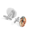 thumbnail image 3 of Football Elegant Silver Men's Cufflinks for Formal Attire, Made of Stainless Steel, for Business Meetings, 3 of 6