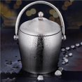 thumbnail image 3 of Cateissary Cubo de hielo de acero inoxidable de 2,0 l con abrazadera y tapa, bandeja portátil de doble pared para cubitos de hielo, enfriador de cerveza Cocina y Comedor Cateissary HA021542-00, 3 of 6