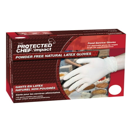 Protected Chef Disposable Gloves Latex Powder Free 3.5mil Large 100/BX NL 8971L