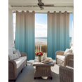thumbnail image 4 of Ombre Blue Green Brown Blackout Curtains 54 Inches Long for Bedroom, Colorful Painting Thermal Insulated Room Darkening Black Out Window Curtain Panels Grommet Drapes for Living Room, 4 of 8