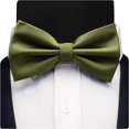 thumbnail image 3 of LAICAIW Mens Solid Color Double Fold Pre-tied Bow Tie and Pocket Square Cufflink Set with Gift Box, 3 of 6
