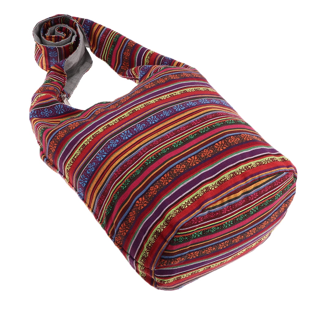 Bohemian Cotton Hippie Bag Hobo Bag Handmade Shoulder Red