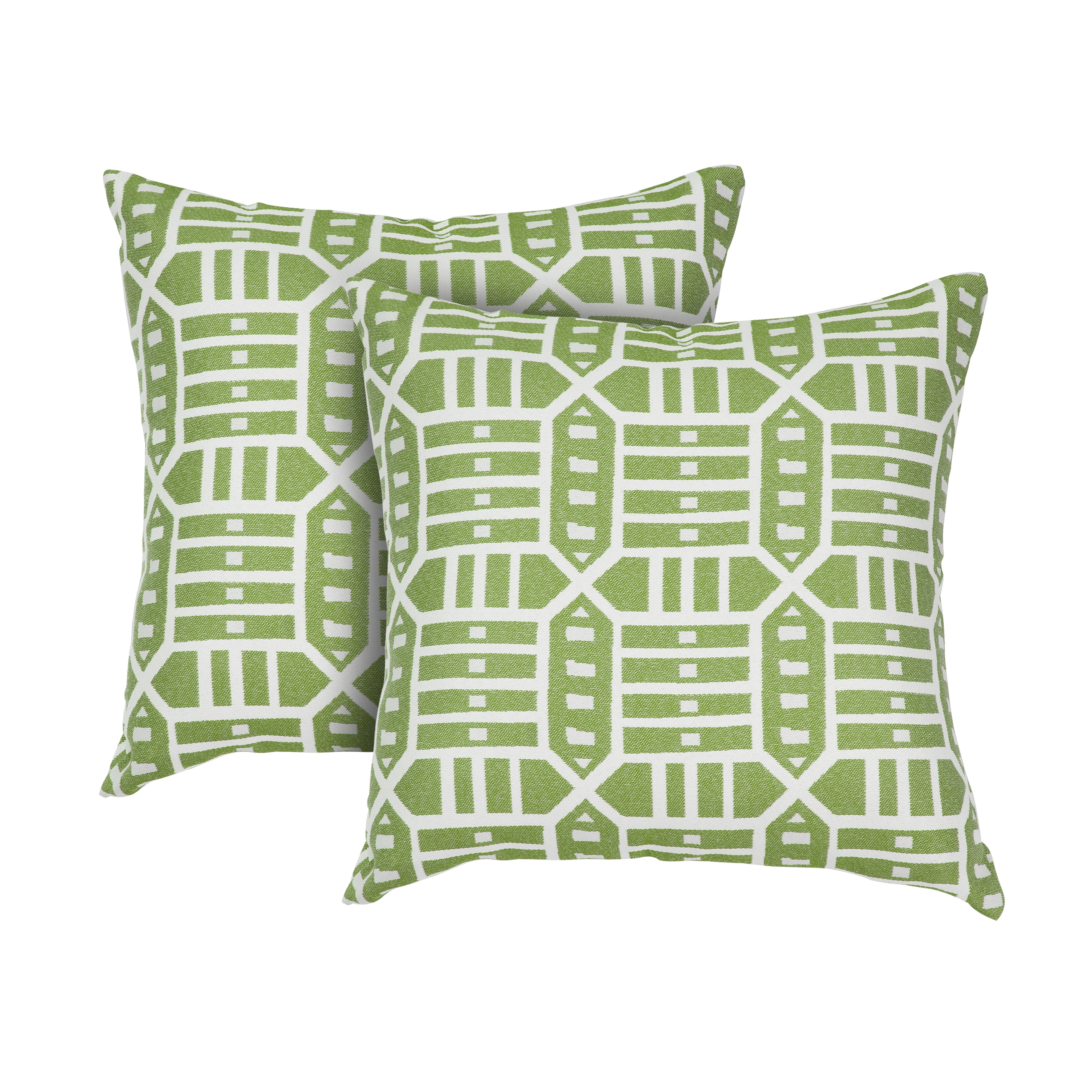 Tropical Coastal Palm Green  2pc set  indoor/Outdoor 18" Square Throw Pillows 