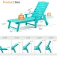thumbnail image 3 of Dycanpo Lounge Chair Outdoor Set of 4, Chaise Lounge with Wheels & Adjustable Backrest, Aruba Blue, 3 of 9