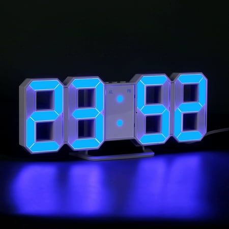 Blue Led Digital Numbers Wall Clock With 3 Levels Brightness Alarm Blue Led Digital Numbers Wall Clock With 3 Levels Brightness Alarm Snooze